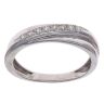 9ct White Gold 0.15ct Brilliant Cut Diamond Crossover Ring