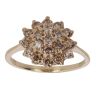 9ct Yellow Gold 1.00ct Tinted Brilliant Cut Diamond Cluster Ring