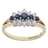 9ct Yellow Gold Cubic Zirconia and Sapphire Cluster Ring