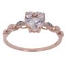 9ct Rose Gold 0.02ct Brilliant Cut Diamond and Morganite Heart Ring