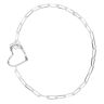 Silver Paperclip Heart Bracelet 8" By Icesia