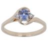 9ct Yellow Gold 0.05ct Diamond and Sapphire Solitaire Ring