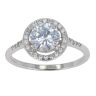 Silver Cubic Zirconia Round Halo Ring by Icesia