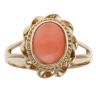 9ct Yellow Gold Coral Single Stone Ring