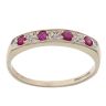 9ct Yellow Gold 0.03ct Diamond and Ruby Fancy Ring