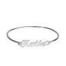 Silver Personalised Script Nameplate Bangle
