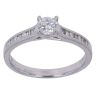 Platinum 0.54ct Brilliant And Baguette Cut Diamond Solitaire Ring
