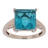 9ct Yellow Gold Blue Quartz Single Stone Ring