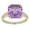 9ct Yellow Gold Amethyst Single Stone Ring
