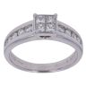 18ct White Gold 0.55ct Princess and Brilliant Cut Diamond Cluster Ring