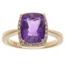 18ct Yellow Gold 0.25ct Brilliant Cut Diamond and Amethyst Cluster Ring