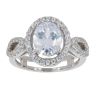Silver Cubic Zirconia Oval Fancy Ring by Icesia