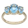 9ct Yellow Gold Blue Topaz Three Stone Ring