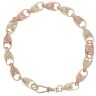 9ct Yellow and Rose Gold Patterned Tulip Bracelet 10.5"
