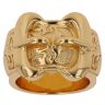 Sterling Silver Gold Plated Double Buckle Ring