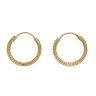 22ct Yellow Gold V Dot Hoop Earrings