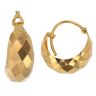 22ct Yellow Gold Faceted Basket Hoop Earrings