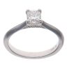 Platinum 0.55ct Cushion and Brilliant Cut Diamond Solitaire Ring