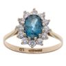 9ct Yellow Gold Colourless and Blue Cubic Zirconia Cluster Ring