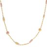 22ct Yellow White and Rose Gold Beaded Chain 24"