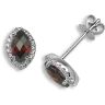 18ct White Gold Diamond 0.15ct Garnet 1.46ct Studs