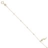 9ct Yellow Gold Textured Bead and Lucky Horn Charm Fancy Bracelet 7.5"
