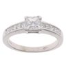 Platinum 1.00ct Princess Cut Diamond Shoulders Ring With Diamond Shoulders