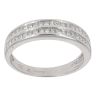 18ct White Gold 0.45ct Princess Cut Diamond Two Row Ring