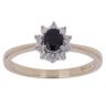 9ct Yellow Gold 0.05ct Diamond and Sapphire Cluster Ring