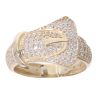 9ct Yellow Gold Cubic Zirconia Buckle Ring