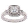 18ct White Gold 1.00ct Brilliant and Princess Cut Diamond Cluster Ring