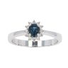 9ct White Gold Diamond And Sapphire Cluster Ring by Anya Belle