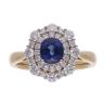 18ct Yellow Gold Sapphire And Diamond Cluster Ring