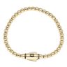 14ct Yellow Gold Monaco Bub Plain Lock Bead Bracelet 7"