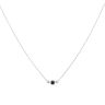 18ct White Gold 0.10ct Diamond and Sapphire Pendant and Chain 18"