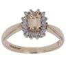 9ct Yellow Gold 0.15ct Brilliant Cut Diamond and Yellow Gemstone Cluster Ring