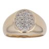 9ct Yellow Gold Cubic Zirconia Cluster Signet Ring
