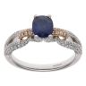 18ct Yellow and White Gold 0.64ct Brilliant Cut Diamond and Sapphire Ring