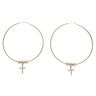 14ct Yellow And Rose Gold Cubic Zirconia Cross Earrings