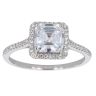 Silver Square Cubic Zirconia Halo Ring by Icesia
