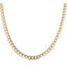 14ct Yellow Gold Monaco Curb Classic Pave Lock Chain 22"