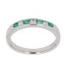 9ct White Gold 0.10ct Diamond and Emerald Half Eternity Ring