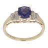 9ct Yellow Gold 0.05ct Brilliant Cut Diamond and Lolite Solitaire Ring