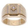 14ct Yellow Gold Cubic Zirconia Signet Ring