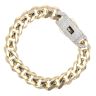 14ct Yellow Gold Monaco Classic Pave Lock Curb Bracelet 8.5"