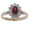 9ct Yellow Gold Garnet and Cubic Zirconia Cluster Ring