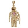 9ct Yellow Gold Pink Sapphire Knight Pendant