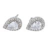 Silver Cubic Zirconia Large Pear Cluster Stud Earrings by Icesia