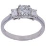 Platinum 1.10ct Brilliant and Baguette Cut Diamond Trilogy Ring