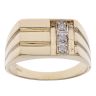 14ct Yellow Gold 0.10ct Diamond Trilogy Signet Ring